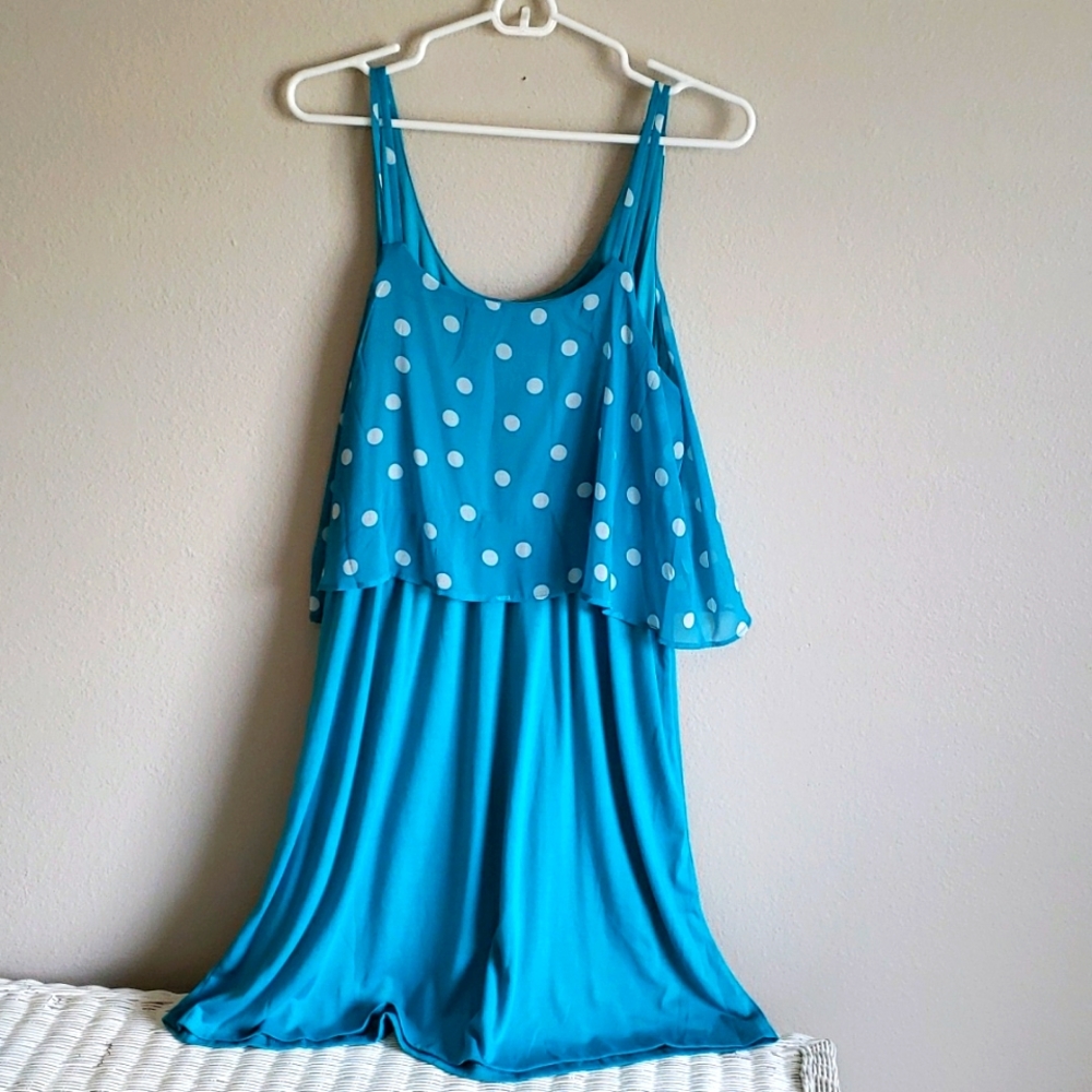Charming Charlie Cute light blue w/poka dots 👗 - Picture 2 of 4